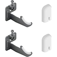 1 par de soportes de pared para radiadores de aluminio con ajuste vertical - tapa en ABS blanco y aislantes de plástico…
